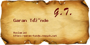 Garan Tünde névjegykártya